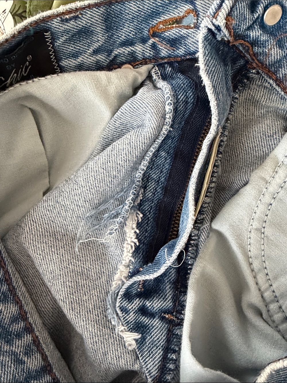chic Light Blue Distressed Denim Jean Shorts - Picture 5 of 6
